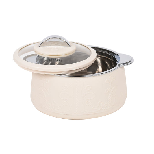 Jaypee Plus - Fabrene Stainless Steel Casserole 1Pcs (2000ML) Ivory - Ghar Sajawat