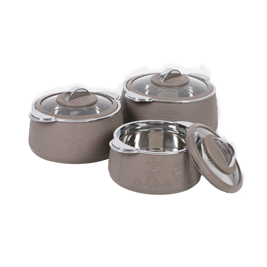 Jaypee Plus - Fabrene Stainless Steel Casserole Set Of 3Pcs (1000ML+1500ML+2000ML) Biedge - Ghar Sajawat