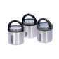 Jaypee Plus - Morning 3 Delight Stainless Steel Storage Tea, Sugar & Coffee Container Set Of 3Pcs (600ML) Black - Ghar Sajawat