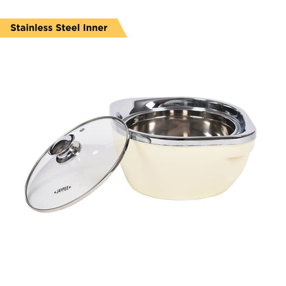 Jaypee Plus - Vista Stainless Steel Casserole Set Of 3Pcs (1000ML+1500ML+2000ML) Ivory - Ghar Sajawat