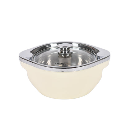 Jaypee Plus - Vista Stainless Steel Casserole Set Of 3Pcs (1000ML+1500ML+2000ML) Ivory - Ghar Sajawat