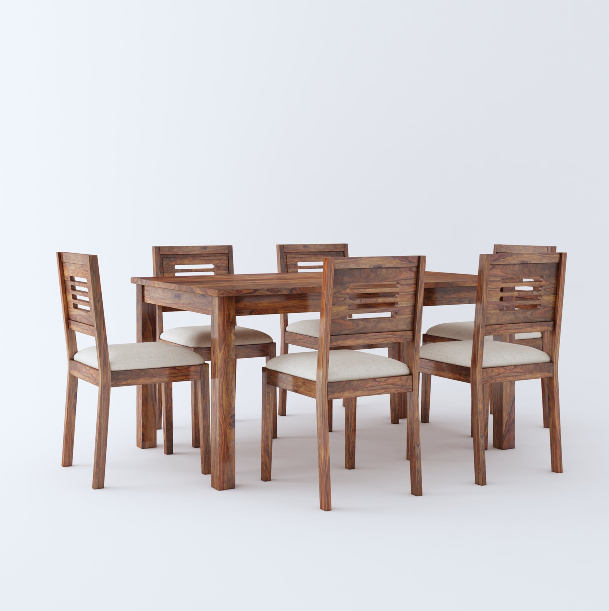 Jeff 6 Seater Dining Set with Cushion - Ghar Sajawat