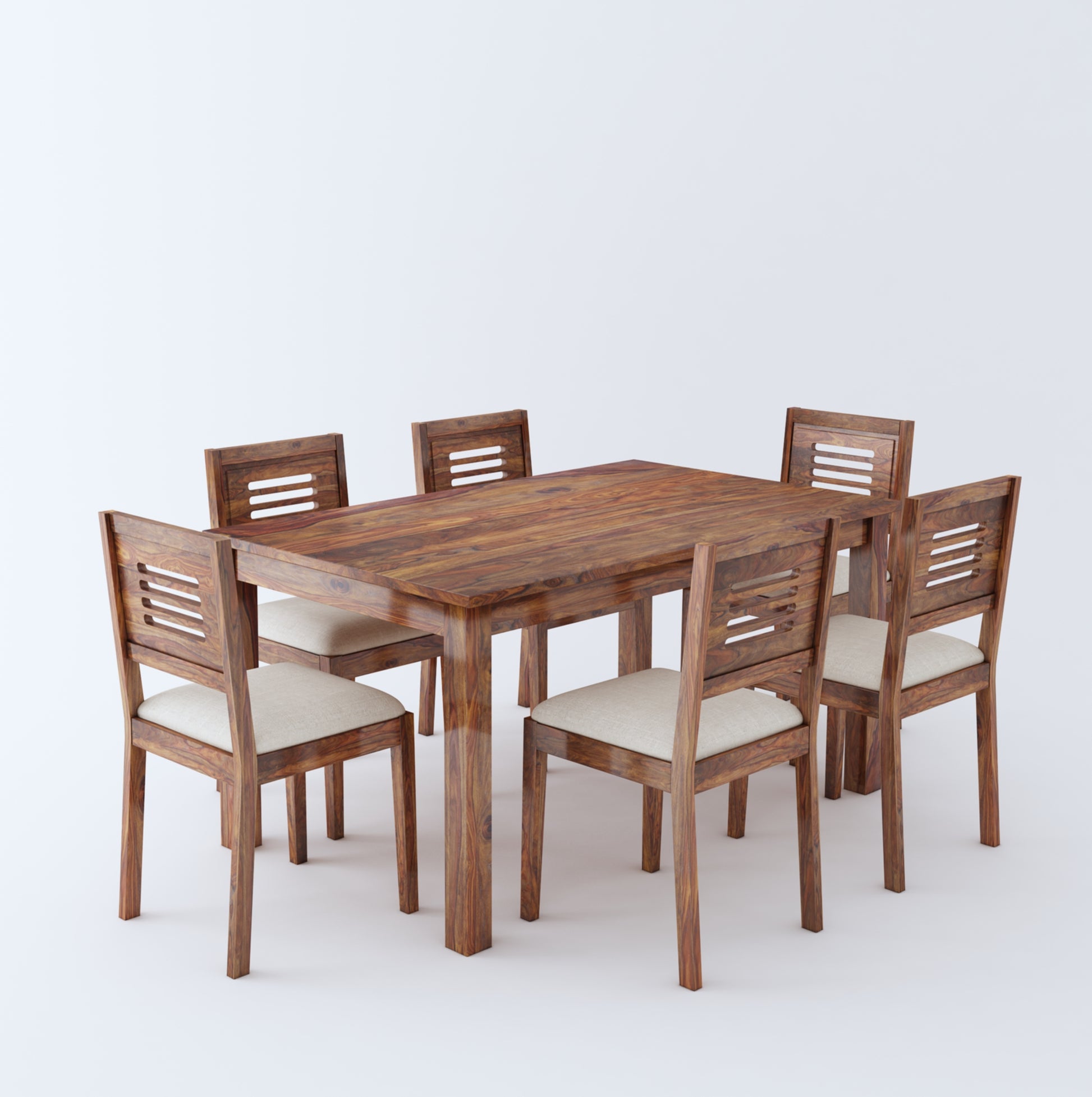 Jeff 6 Seater Dining Set with Cushion - Ghar Sajawat