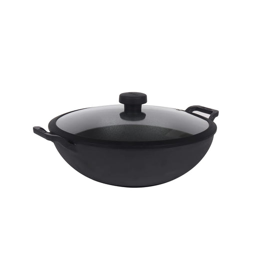 Meyer - PreSeasoned Kadai Cast Iron TOXIN-Free 24 Cm Black - Ghar Sajawat