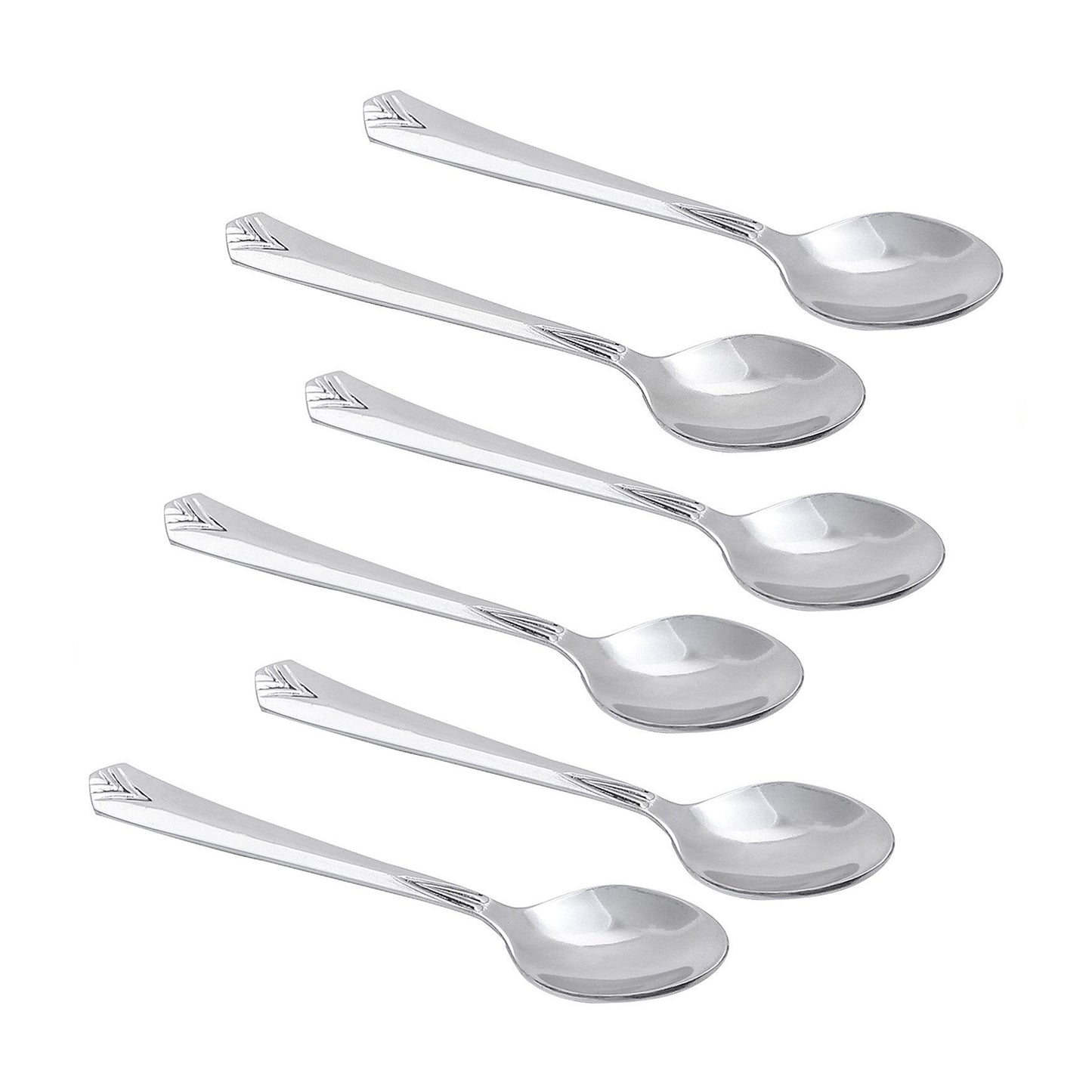 Montavo - Divine Coffee Spoon Set Of 6Pcs Silver - Ghar Sajawat