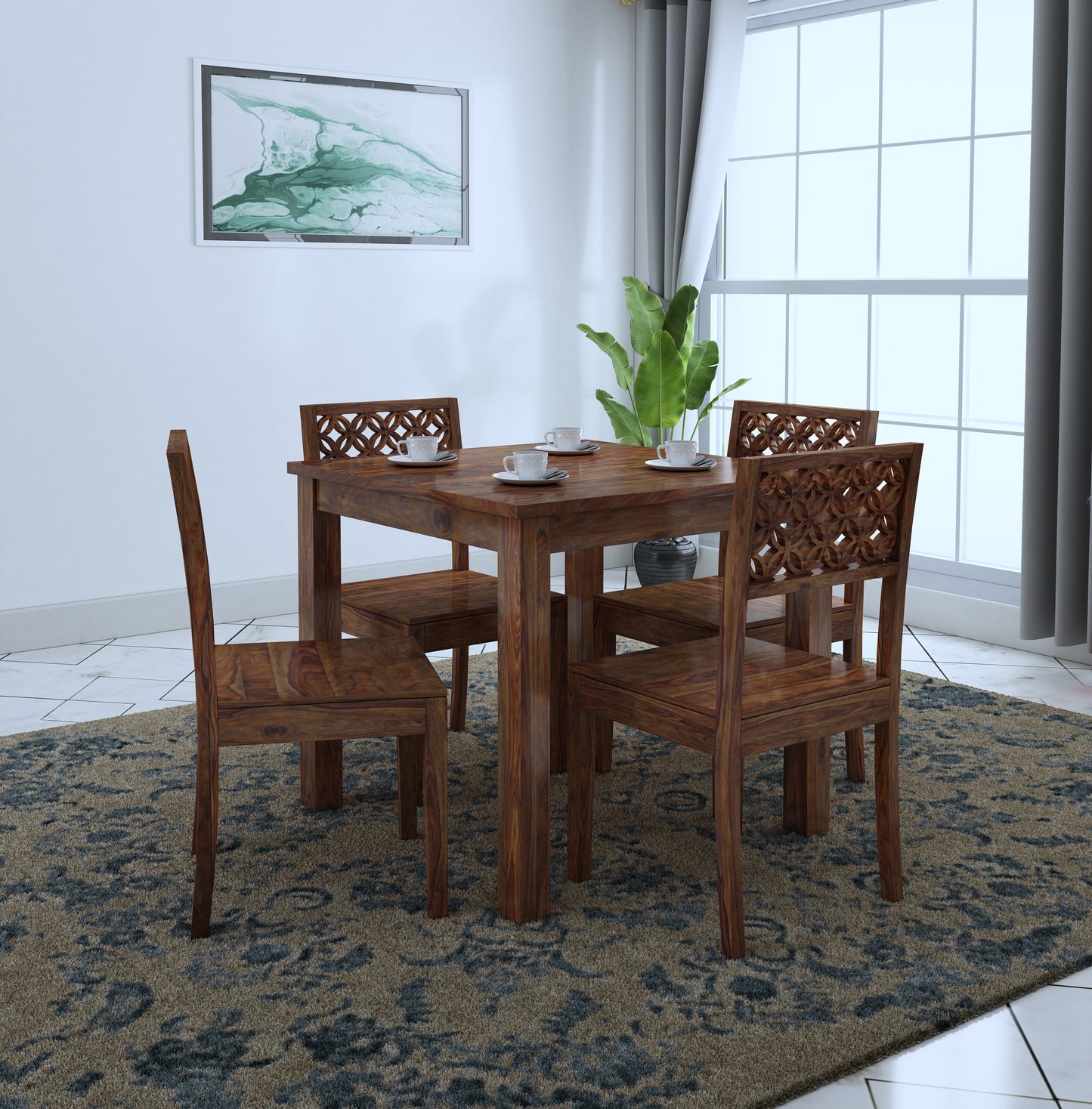 Roger Jaali 4 Seater Dining Set - Ghar Sajawat