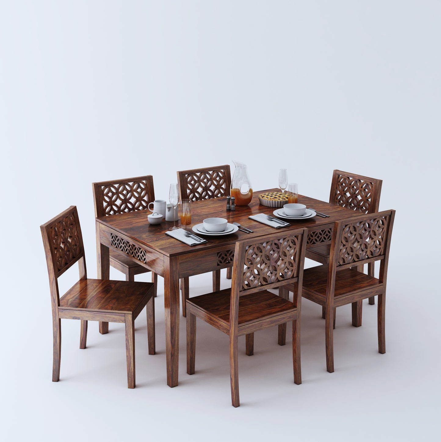 Roger Jaali 6 Seater Dining Set - Ghar Sajawat