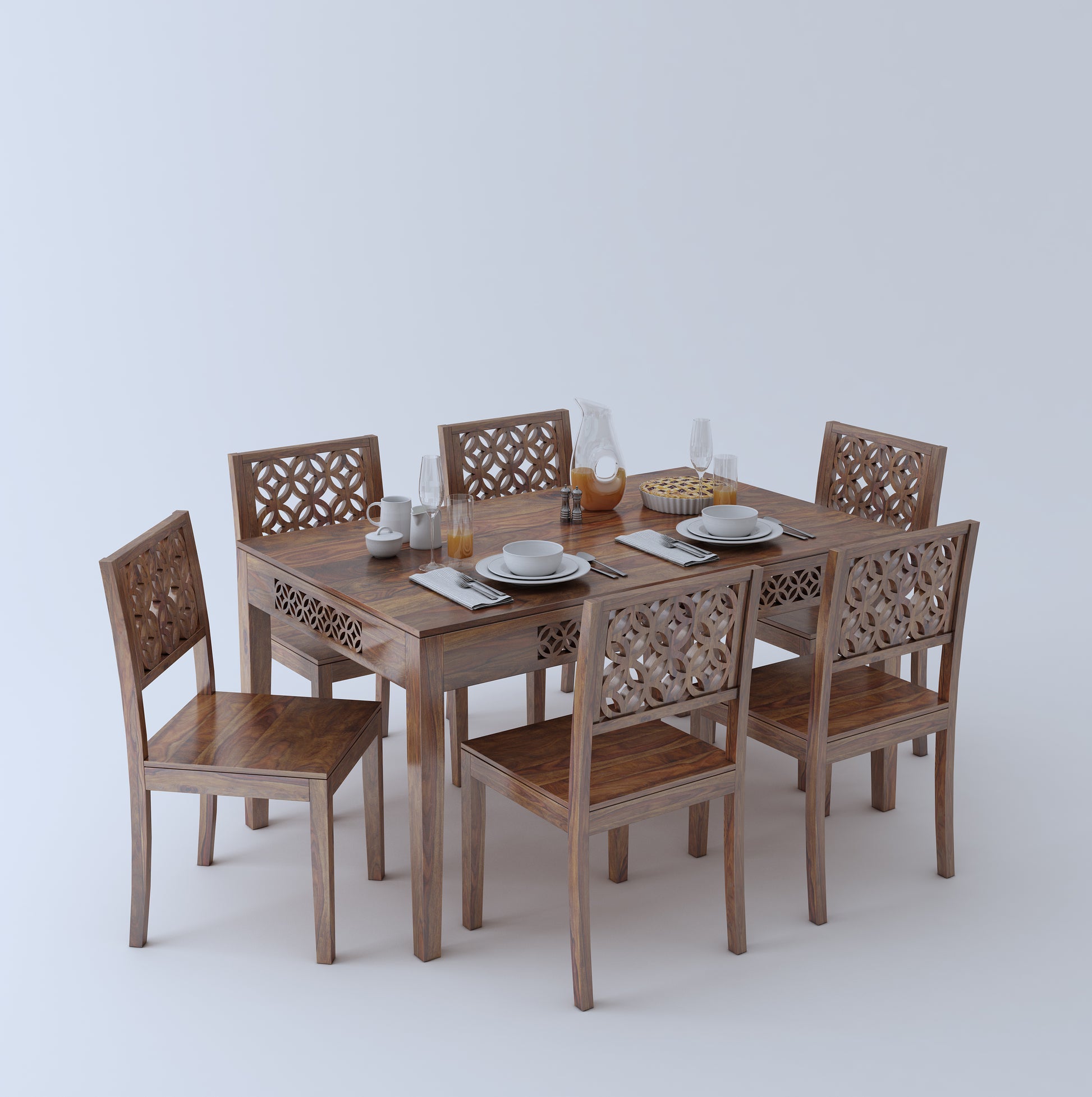 Roger Jaali 6 Seater Dining Set - Ghar Sajawat