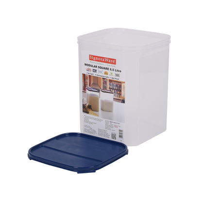 Signoraware - Modular Container Square BPA Free Plastic Storage 1Pcs (6.5 Ltr) Mod Blue - Ghar Sajawat
