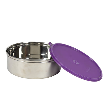Signoraware - Papad Chapati Satainless Steel Food Container 1750ML Purple - Ghar Sajawat
