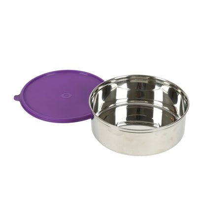 Signoraware - Papad Chapati Satainless Steel Food Container 1750ML Purple - Ghar Sajawat