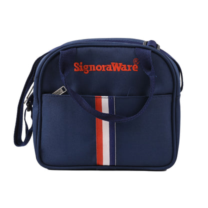 Signoraware - Stylish Steel Stainless Steel Lunch Box Set Of 4Pcs (1Pc-500ML+1Pc-350ML+Pc-250ML+Tumbler 1Pc-370Ml) Blue - Ghar Sajawat