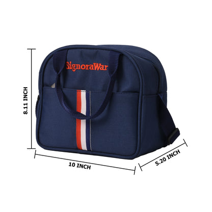 Signoraware - Stylish Steel Stainless Steel Lunch Box Set Of 4Pcs (1Pc-500ML+1Pc-350ML+Pc-250ML+Tumbler 1Pc-370Ml) Blue - Ghar Sajawat