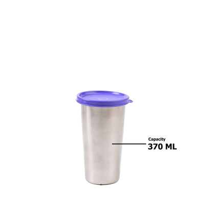 Signoraware - Stylish Steel Stainless Steel Lunch Box Set Of 4Pcs (1Pc-500ML+1Pc-350ML+Pc-250ML+Tumbler 1Pc-370Ml) Blue - Ghar Sajawat
