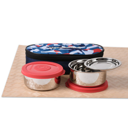 Signoraware - Midday Twin Wall Stainless Steel Lunch Box Set Of 2Pcs (2Pcs-260ML) Red - Ghar Sajawat