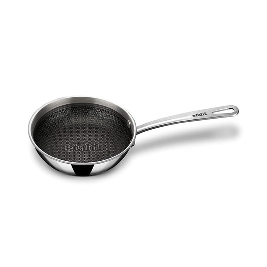 Stahl - Hybrid Frypan Non-Stick Triply Stainless Steel 16 Cm - 0.6 Ltr Silver - Ghar Sajawat