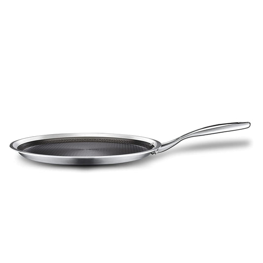 Stahl - Hybrid Tawa Non-Stick Triply Stainless Steel 28 Cm Silver - Ghar Sajawat