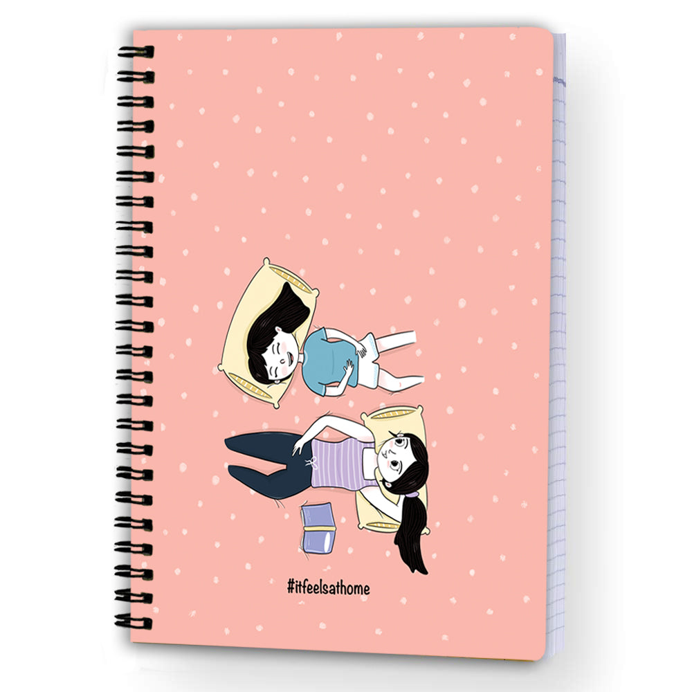 It Feels at Home Doodle Printed Diary Ruled - Spiral | A5 Size | Size: 8.5 X 6 inches | 100 Pages