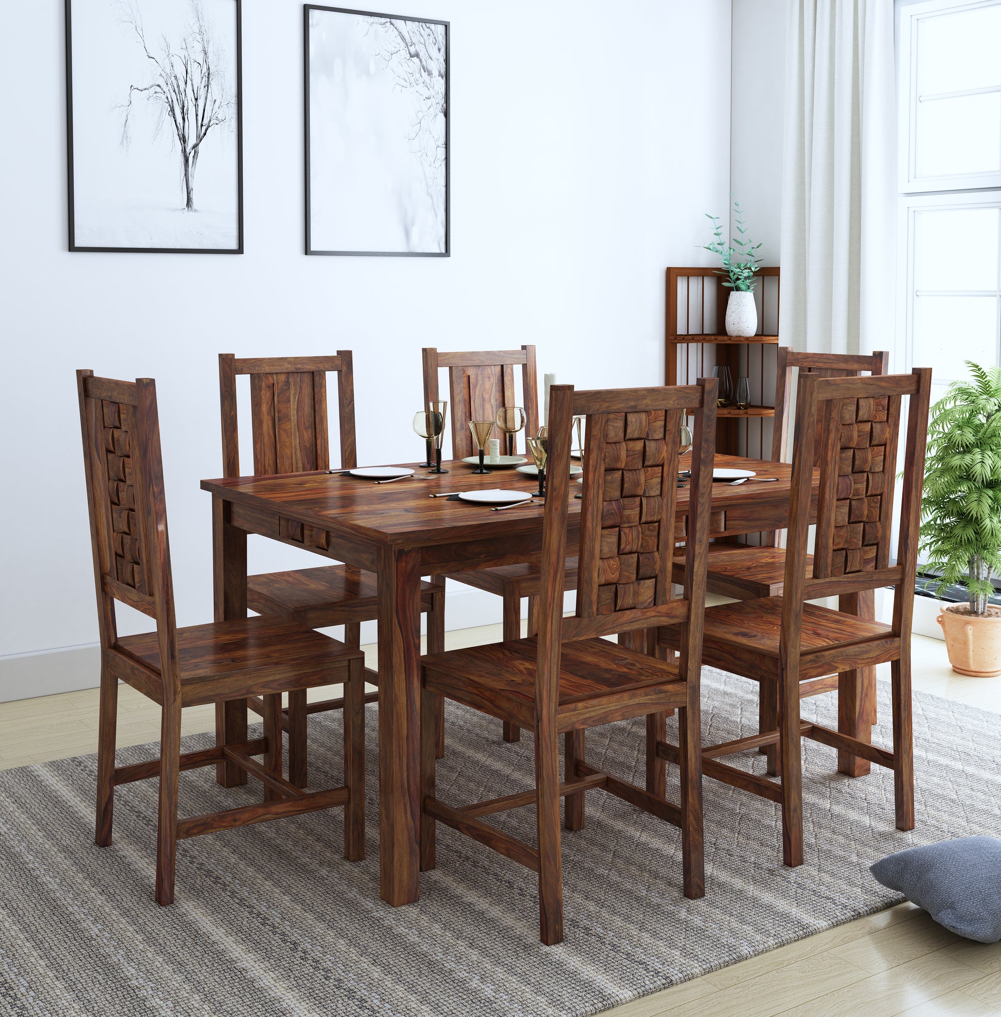 Weave 6 Seater Dining - Ghar Sajawat