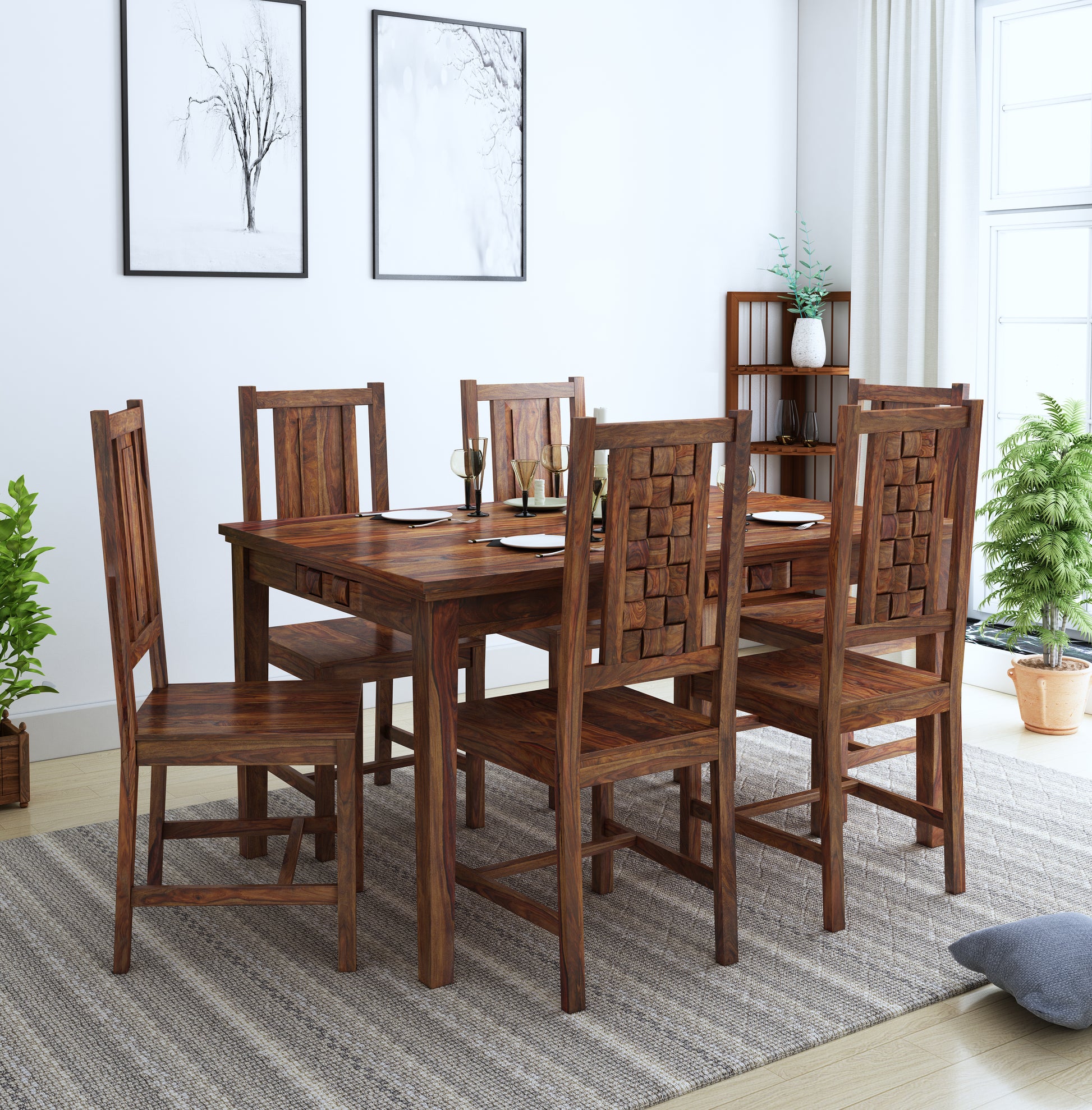 Weave 6 Seater Dining - Ghar Sajawat