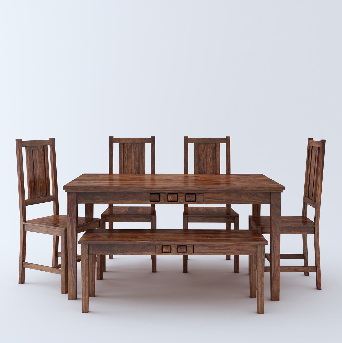 Weave 6 Seater Dining With Bench - Ghar Sajawat