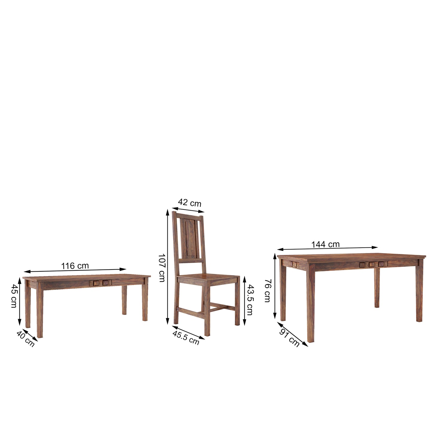 Weave 6 Seater Dining With Bench - Ghar Sajawat