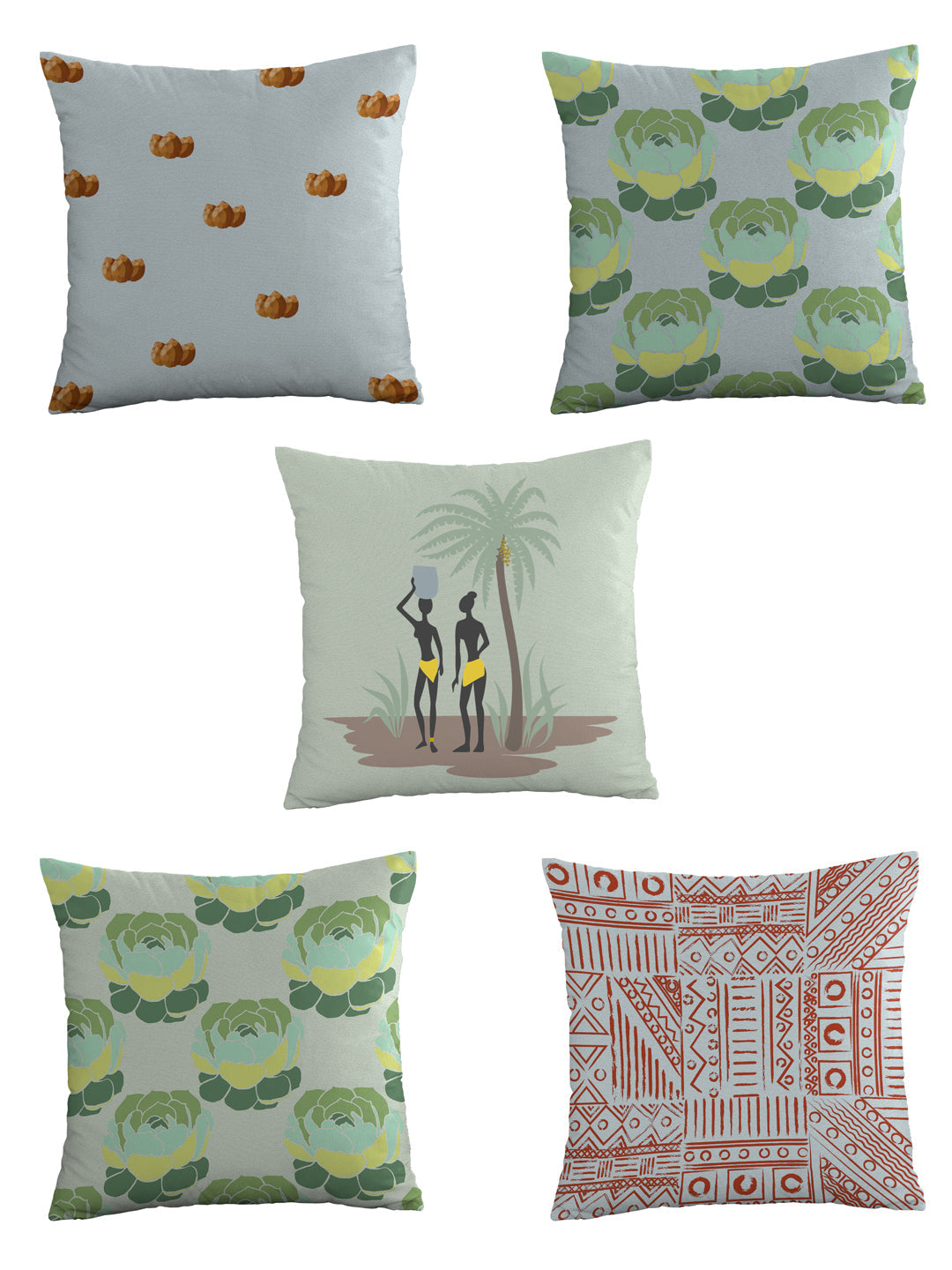 Digital Print Set of 5 Cushion Cover