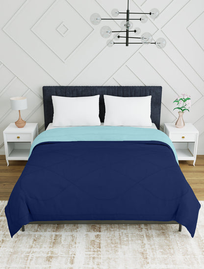 Blue Microfiber Double comforter for Mild Winter