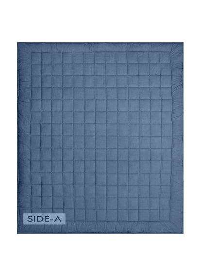 Starlight Blue & Provincial Blue Cambric Cotton Reversible Dohar