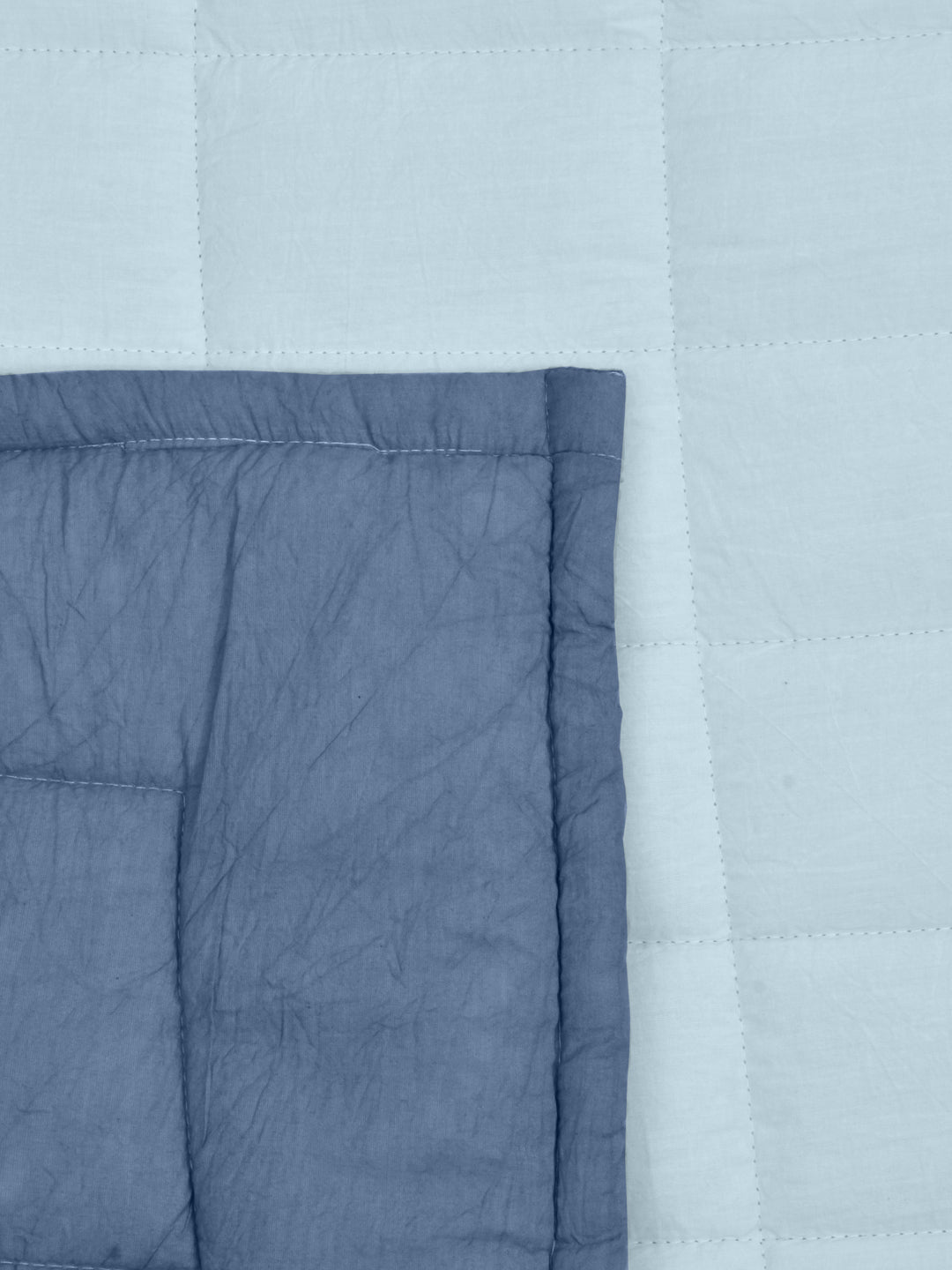 Starlight Blue & Provincial Blue Cambric Cotton Reversible Dohar