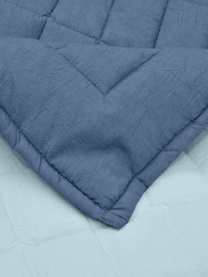 Starlight Blue & Provincial Blue Cambric Cotton Reversible Dohar