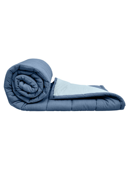 Starlight Blue & Provincial Blue Cambric Cotton Reversible Dohar