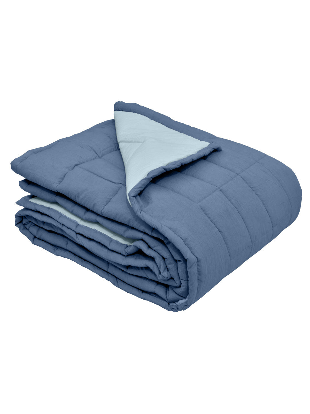 Starlight Blue & Provincial Blue Cambric Cotton Reversible Dohar