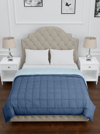 Starlight Blue & Provincial Blue Cambric Cotton Reversible Dohar